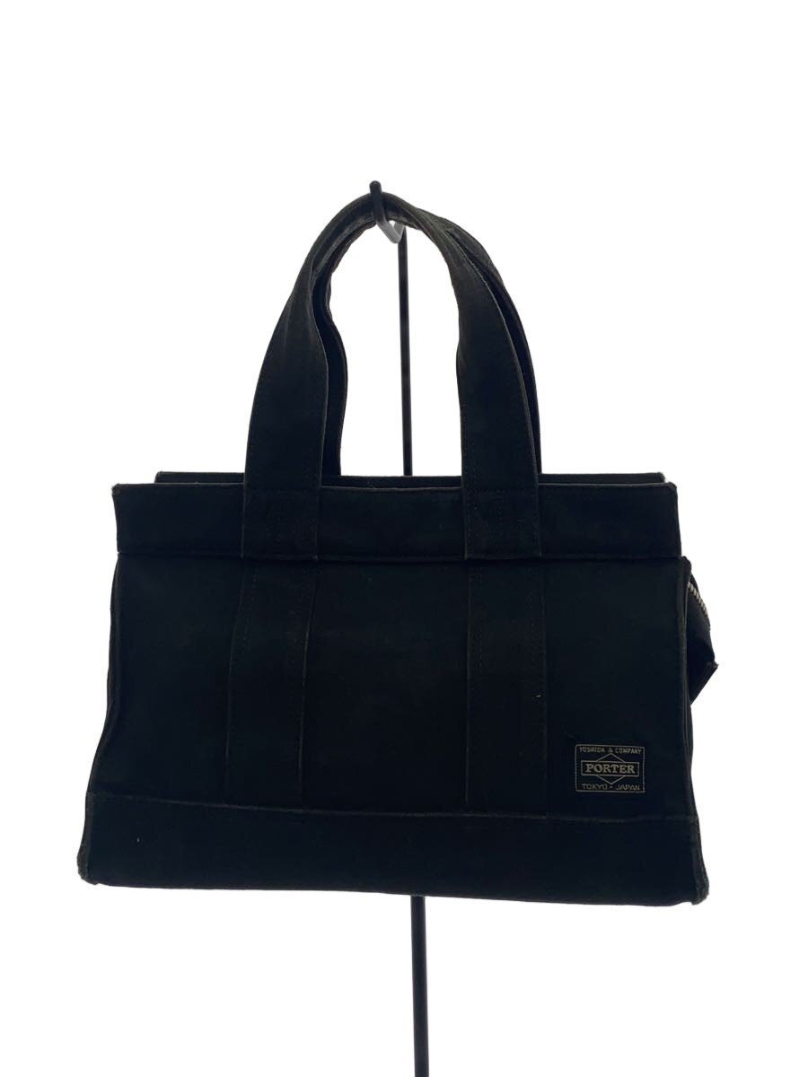 【中古】PORTER◆バッグ/ミニトートバッグ/コットン/ブラック/黒/無地【バッグ】