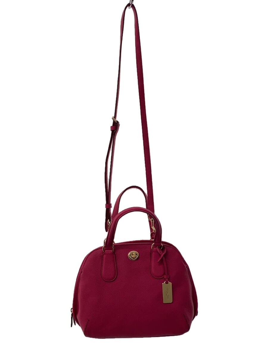 COACH - 【中古】COACH◆ハンドバッグ/ショルダーバッグ/2WAY/レザー/ピンク/無地/34940【バッグ】