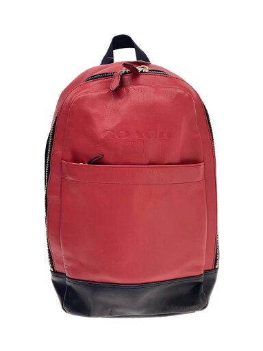 【中古】COACH◆リュック/レザー/RED/無地【バッグ】 【中古】COACH◆リュック/レザー/RED/無地【バッグ】