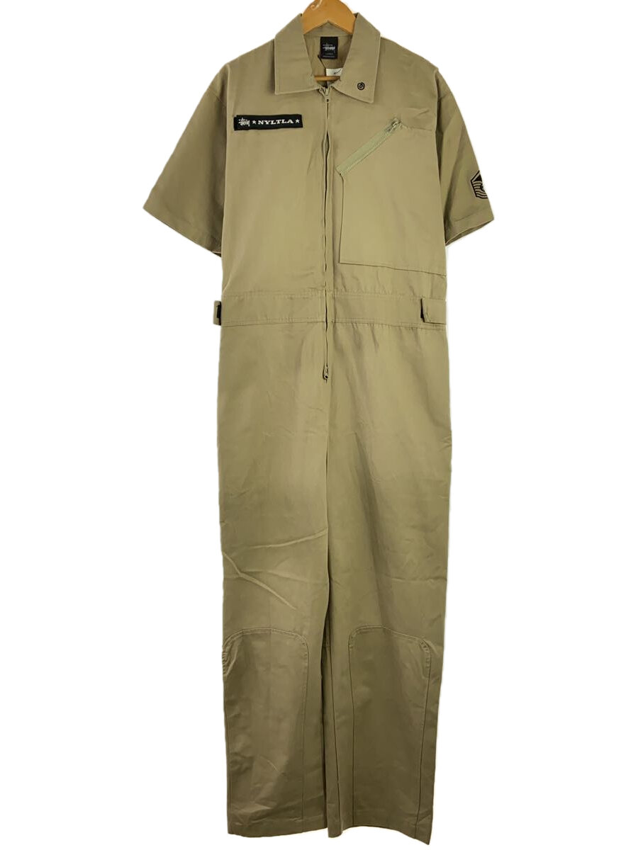 【中古】STUSSY◆オールインワン/L/コットン/BEG【メンズウェア】