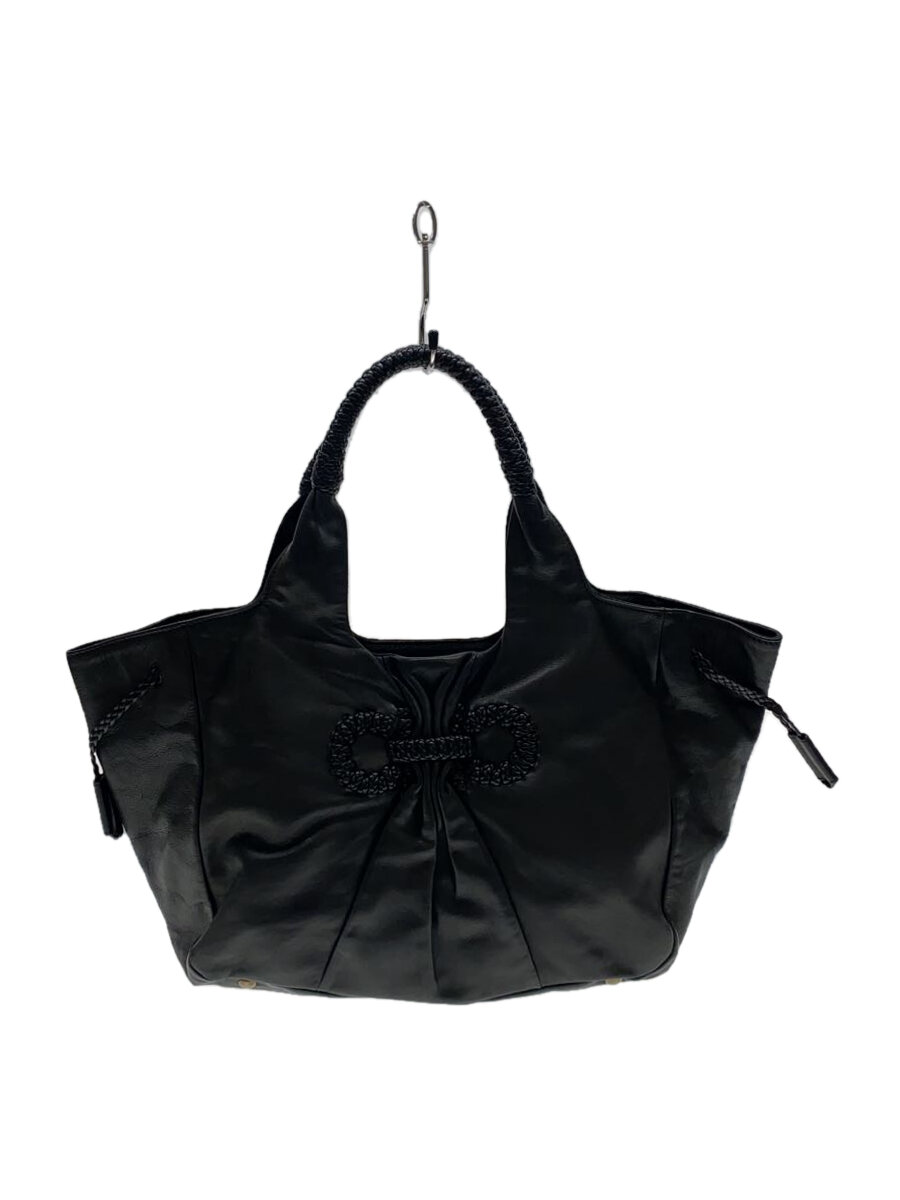 FERRAGAMO - 【中古】Salvatore Ferragamo◆ガンチーニ/ハンドバッグ/レザー/BLK//【バッグ】