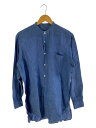 【中古】COMOLI◆長袖シャツ/2/コットン/BLU/無地/15f-02004【メンズウェア】