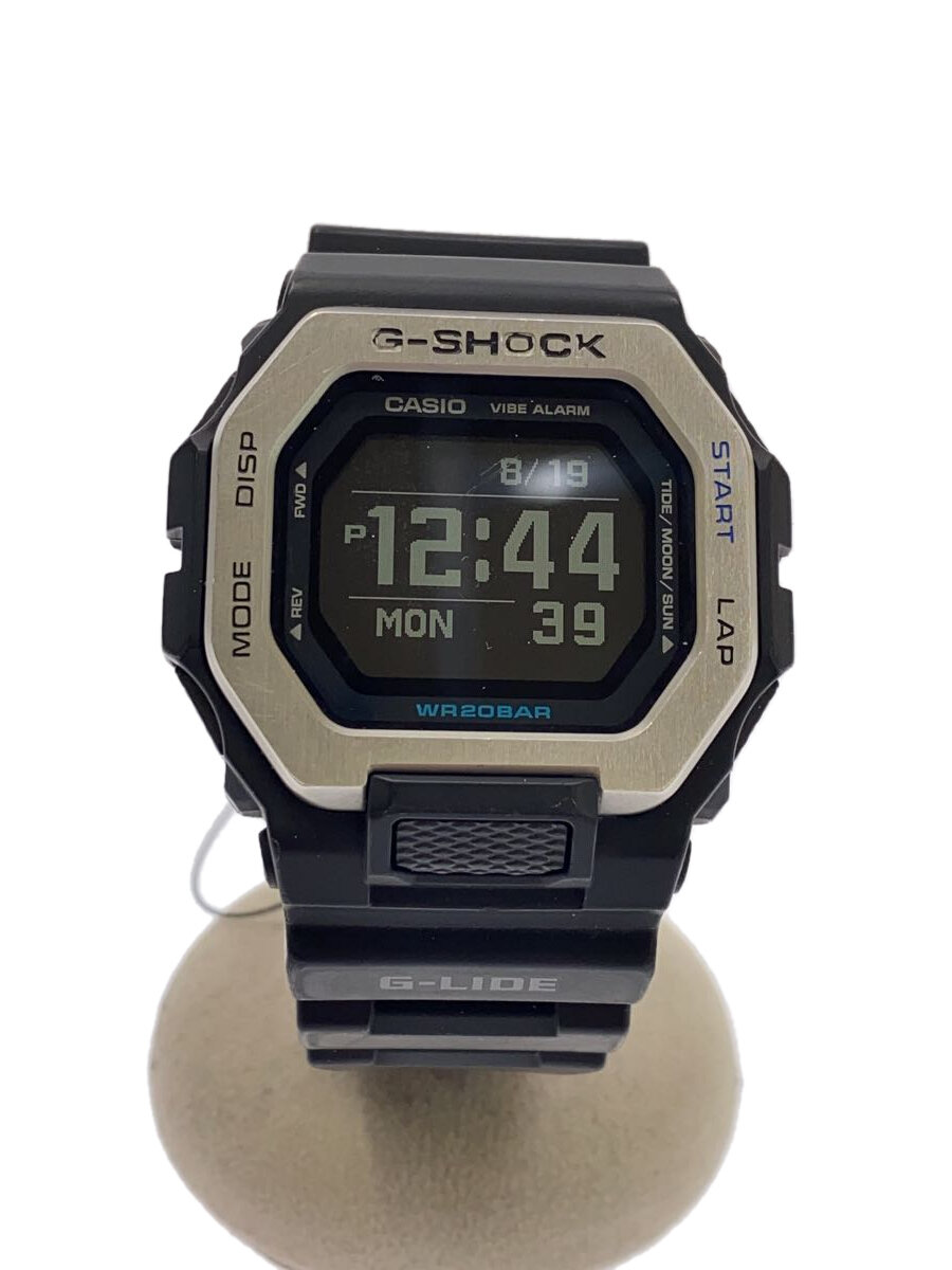 【中古】CASIO◆クォーツ腕時計_G-SHOCK/デジタル/ラバー/BLK/BLK/SS【服飾雑貨他】