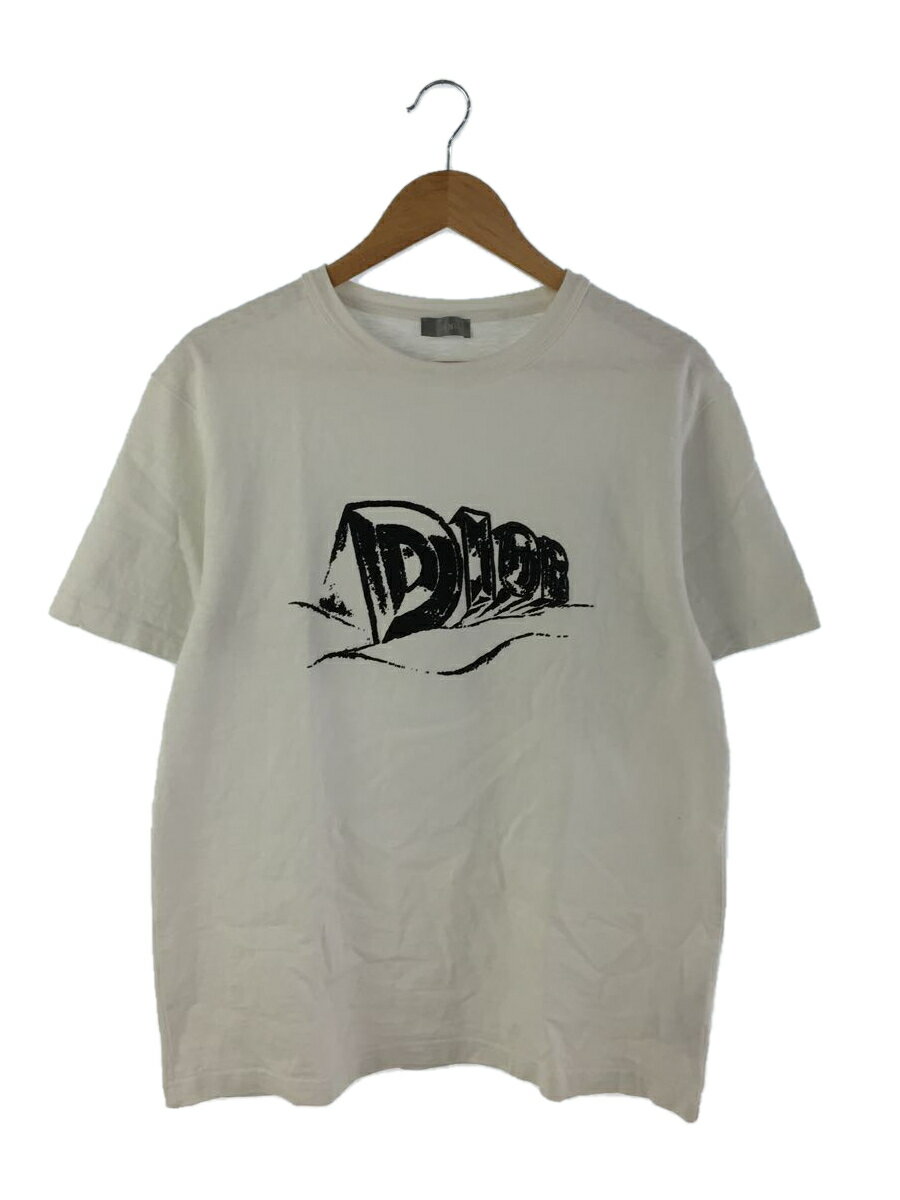 【中古】Christian Dior◆23AW/スラブコットンジャージーTee/Tシャツ/XL/コットン/ホワイト/393J696A0849【メンズウェア】