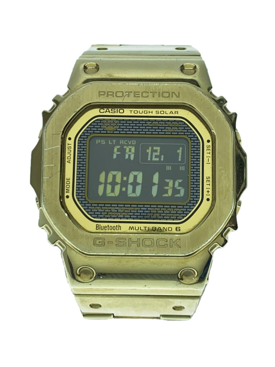 【中古】CASIO◆ソーラー腕時計・G-SHOCK/デジタル/ステンレス/GLD/GLD【服飾雑貨他】