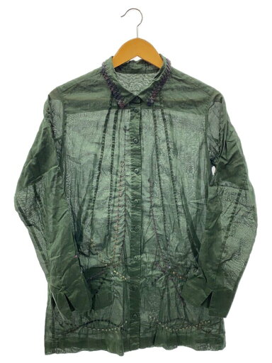 【中古】HaaT◆長袖ブラウス/2/コットン/GRN/総柄【レディースウェア】 【中古】HaaT◆長袖ブラウス/2/コットン/GRN/総柄【レディースウェア】
