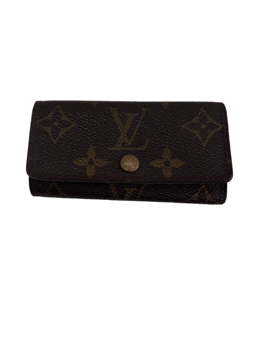 Key Holder - 【中古】LOUIS VUITTON◆ミュルティクレ4_モノグラム・キャンバス/レザー/BRW/メンズ【服飾雑貨他】
