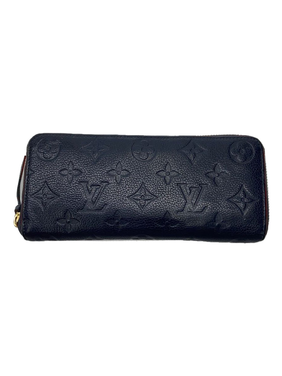 【中古】LOUIS VUITTON◆ポルト・フォイユ・クレマンス_モノグラム・アンプラント_NVY/M69415/レザー/レディース【服飾雑貨他】