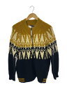 【中古】HYSTERIC GLAMOUR◆カーディガン(厚手)/FREE/ウール/YLW/総柄/2ND-1255【メンズウェア】
