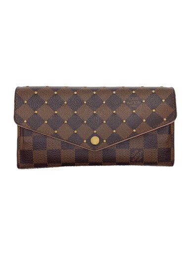 【中古】LOUIS VUITTON◆ポルト・フォイユ・サラ_ダミエ・エベヌ・スタッズ_BRW/PVC/BRW/レディース【服飾雑貨他】 【中古】LOUIS VUITTON◆ポルト・フォイユ・サラ_ダミエ・エベヌ・スタッズ_BRW/PVC/BRW/レディース【服飾雑貨他】