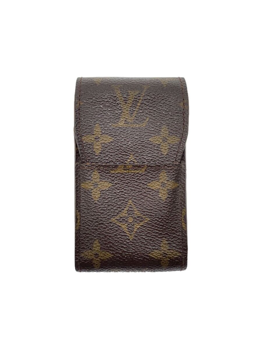 【中古】LOUIS VUITTON◆エテュイ・シガレット_モノグラム・キャンバス/PVC/BRW【服飾雑貨他】