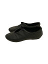 【中古】CROWN◆フラットパンプス/--/BLK/レザー【シューズ】