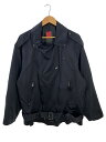 【中古】ato◆SATIN RIDERS BLOUSON/ジャケット/46/ナイロン/BLK/黒/AM22A-B01/エポレット【メンズウェア】