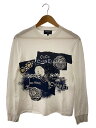 【中古】CHANEL◆長袖カットソー/S/コットン/WHT/ココマーク/スパンコールP63300K48961【レディースウェア】