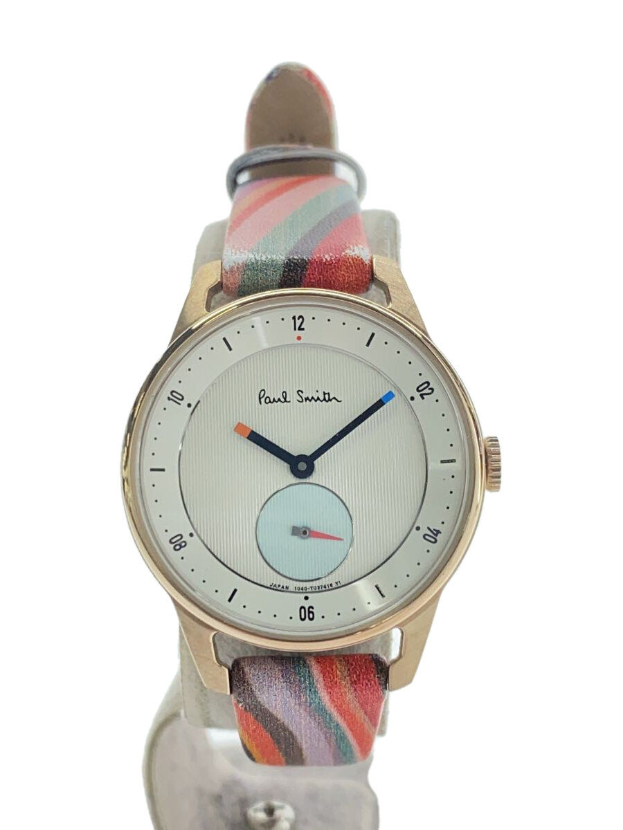 Other - 【中古】Paul Smith◆クォーツ腕時計/アナログ/レザー/WHT/マルチカラー/1040-T024076//【服飾雑貨他】