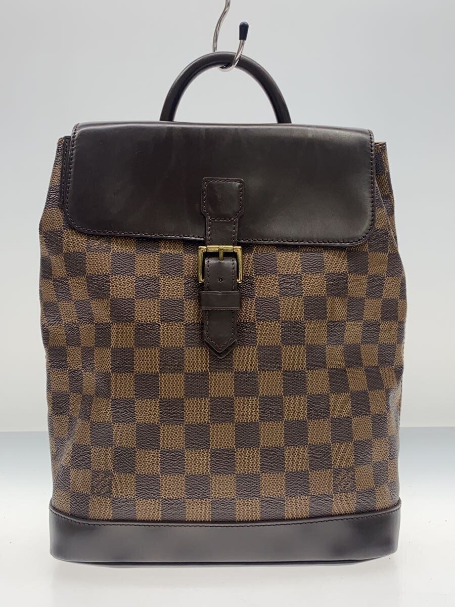 LOUIS VUITTON - 【中古】LOUIS VUITTON◆ソーホー_ダミエ・エベヌ_BRW/PVC/BRW/総柄【バッグ】