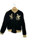 【中古】スカジャン/--/ベロア/BLK/50s/別珍/リバーシブル/YKKジップ【メンズウェア】