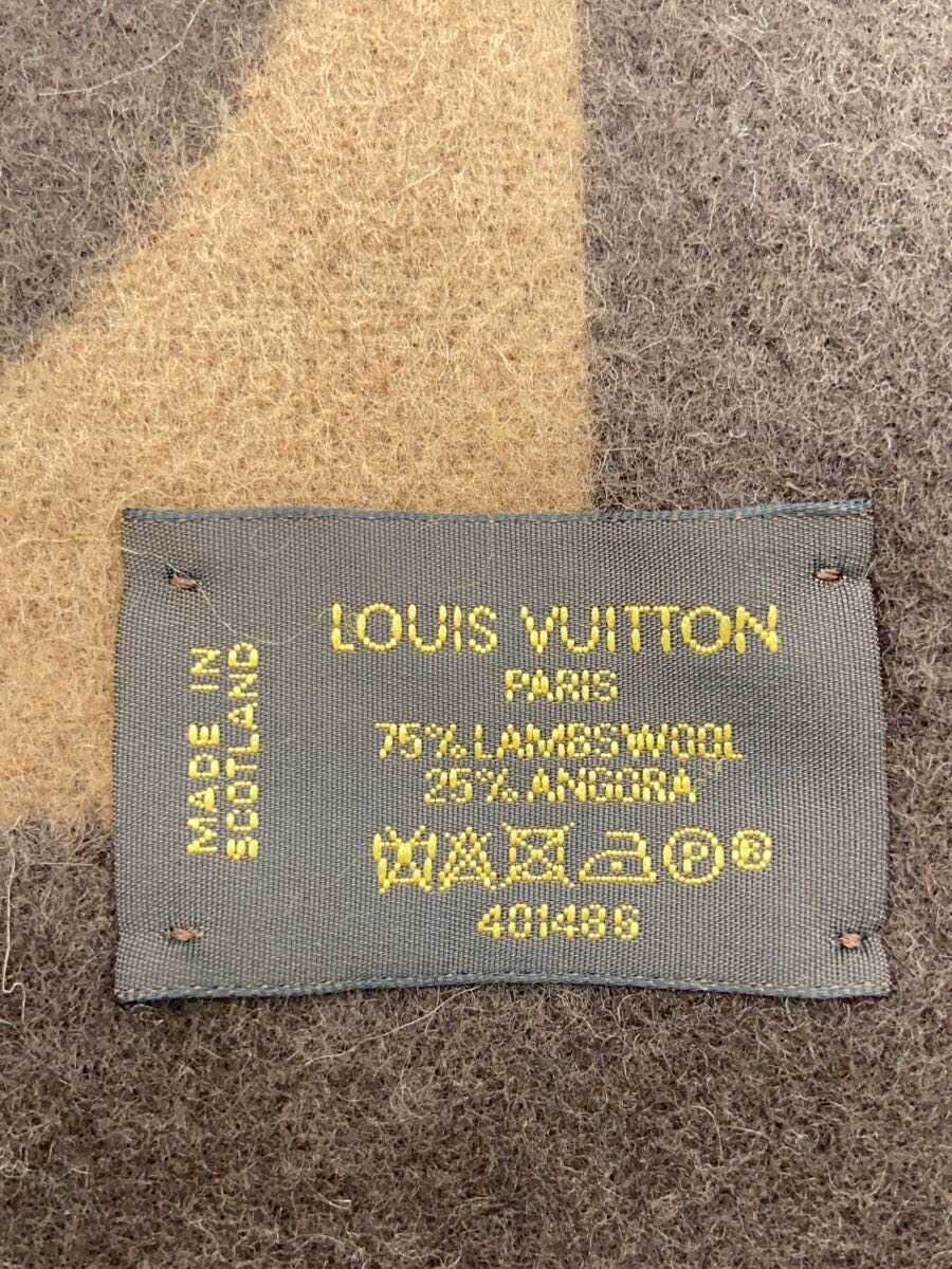 【中古】LOUIS VUITTON◆エシャルプ・カーディフ_BRW/ウール/BRW/メンズ【服飾雑貨他】