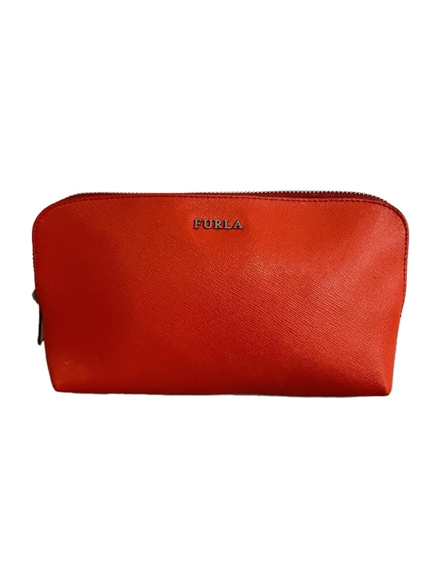 【中古】FURLA◆ポーチ/レザー/ORN/無�