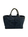 【中古】PRADA◆トートバッグ/コットン/IDG【バッグ】