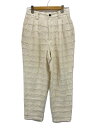 【中古】MAISON SPECIAL◆フリンジツイートジャガードワンタックワイドパンツ/2/コットン/WHT/11222461226【メンズウェア】