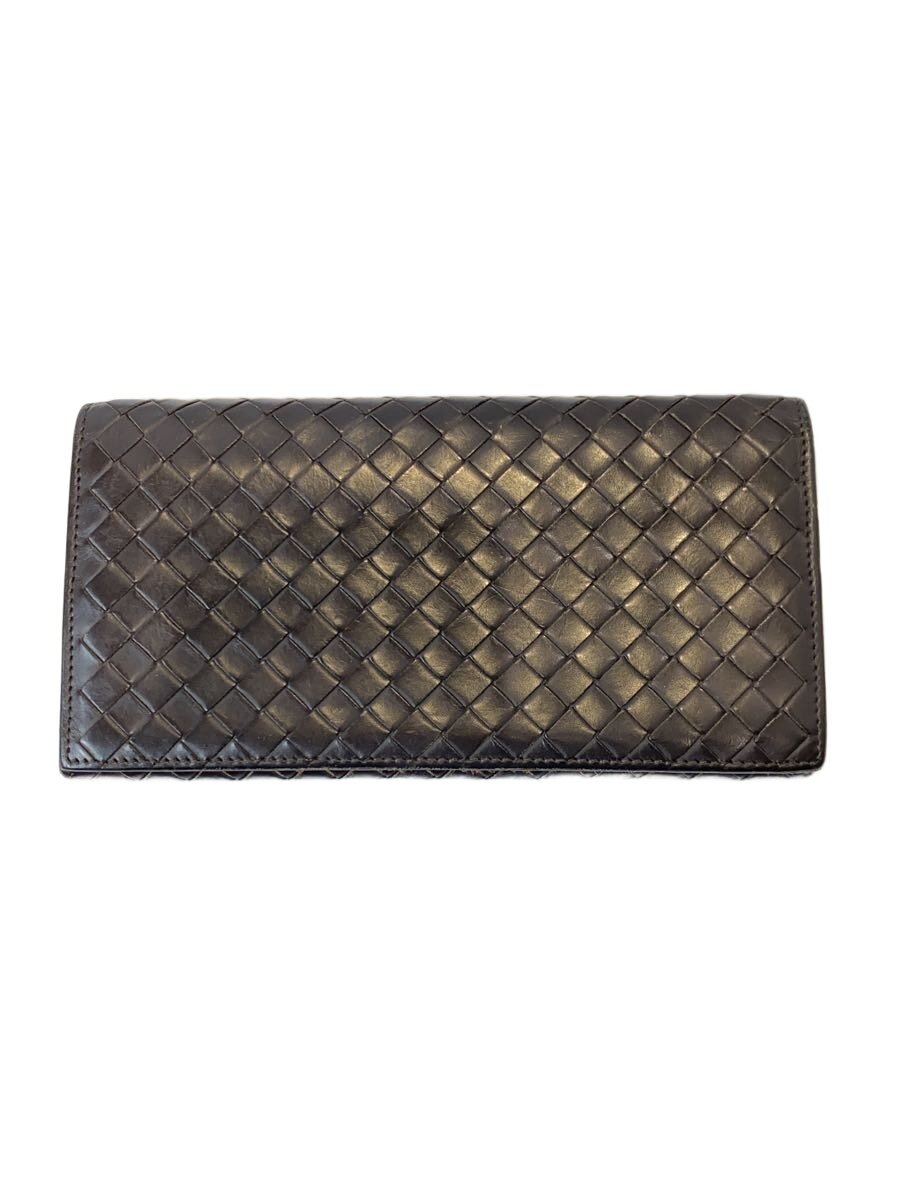 【中古】BOTTEGA VENETA◆長財布/レザー/BRW/無地/メンズ/156819V4651【服飾雑貨他】