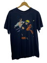 【中古】00s/NARUTO/うちはサスケ/うずまきナルト/公式タグ/Tシャツ/M/コットン/NVY【メンズウェア】