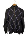 【中古】BALLANTYNE◆ニット・セーター(薄手)/--/カシミア/GRY/総柄【メンズウェア】