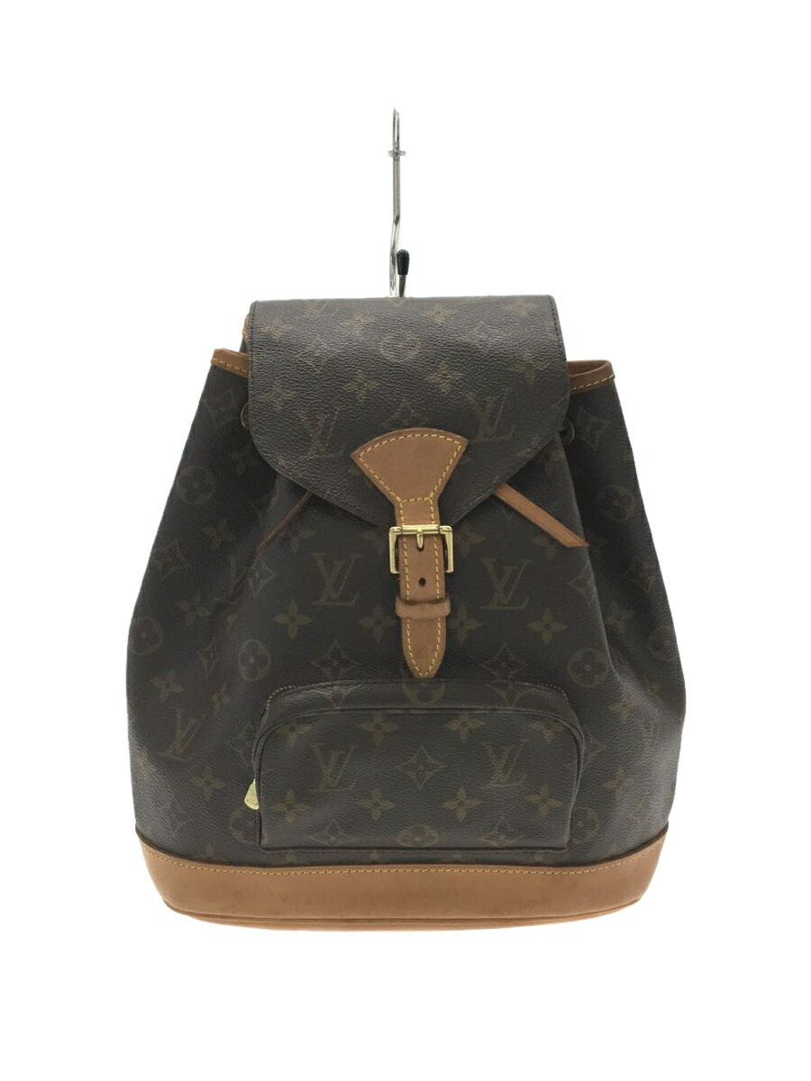 【中古】LOUIS VUITTON◆モンスリMM_モノグラム_BRW/PVC/BRW【バッグ】