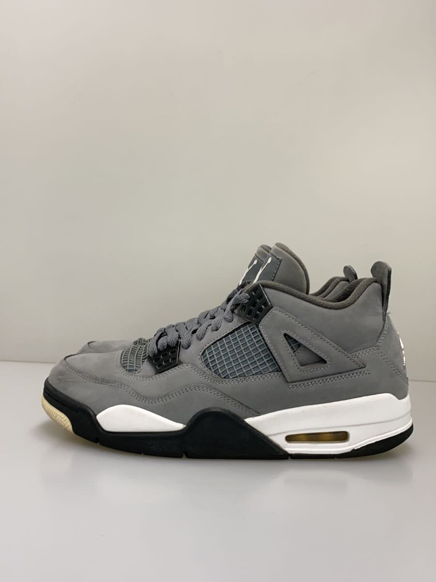NIKE◆AIR JORDAN 4 RETRO/エアジョーダンレトロ/グレー/308497-007/27cm/GRY/レザ