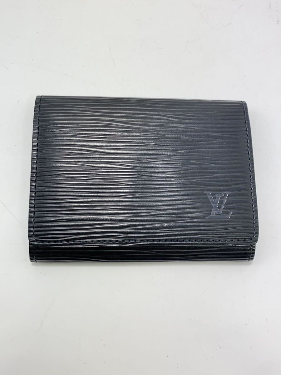 【中古】LOUIS VUITTON◆アンヴェロップ・カルト・ドゥ・ヴィジット_エピ/レザー/BLK/メンズ【服飾雑貨他】