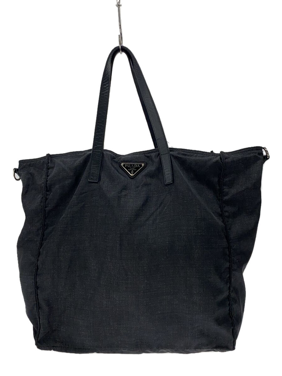 【中古】PRADA◆トートバッグ/ナイロン/BLK/裏地汚れ【バッグ】