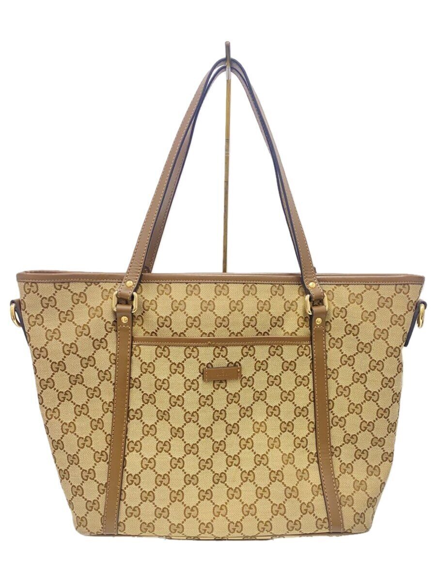 GUCCI - 【中古】GUCCI◆トートバッグ/キャンバス/BRW/総柄/388929【バッグ】