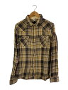 【中古】FIVE BROTHER◆ネルシャツ/XL/コットン/GRY/S025【メンズウェア】