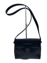 【中古】CHANEL◆ショルダーバッグ/マットラッセ/サテン/ブラック/シャネル【バッグ】