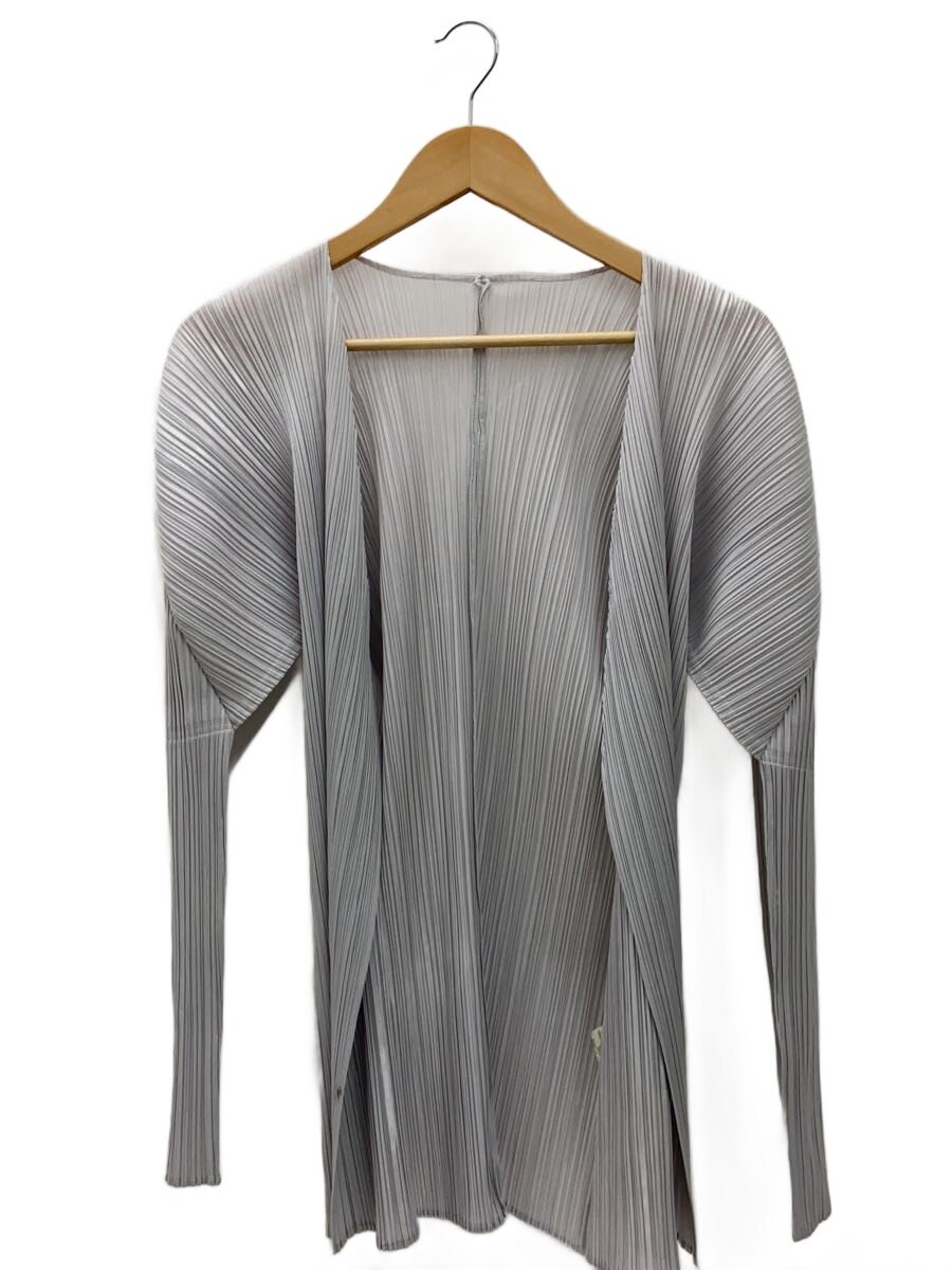 Rakuten - 【中古】PLEATS PLEASE ISSEY MIYAKE◆カーディガン(薄手)/4/ポリエステル/GRY/PP51-J0607//【レディースウェア】