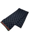 【中古】GUCCI◆グッチ/マフラー/325806/GG柄/ウール/ブラック【服飾雑貨他】
