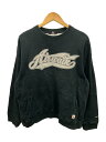 【中古】air walk◆スウェット/M/コットン/BLK/無地【メンズウェア】