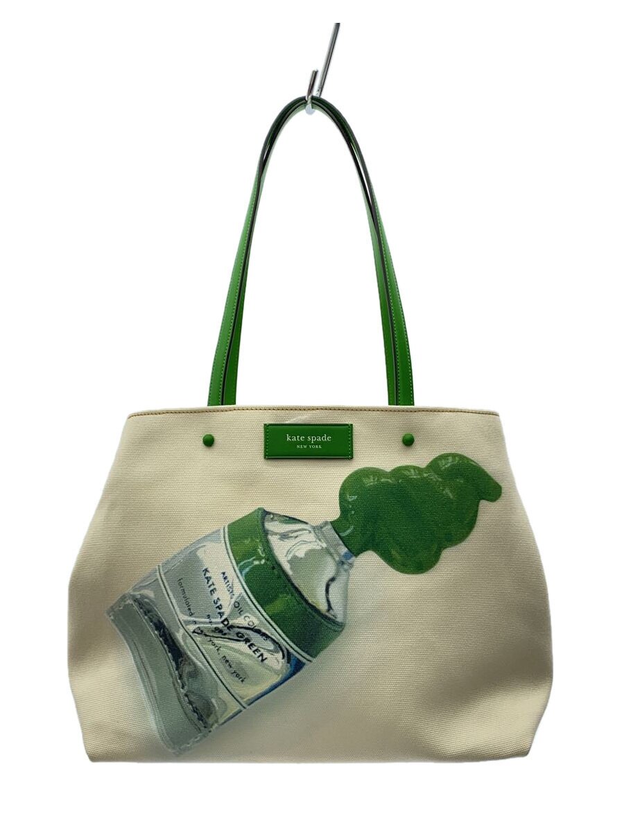 KATE SPADE - 【中古】kate spade new york◆トートバッグ/キャンバス/GRN/プリント【バッグ】