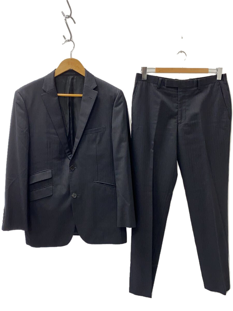 【中古】BLACK LABEL CRESTBRIDGE◆セットアップ/38/ウール/BLK/ブラック/ストライプ/D1H32-801-29【メンズウェア】