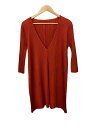 【中古】PLEATS PLEASE ISSEY MIYAKE◆深Vネック/トップス/3/ポリエステル/ORN/無地/PP33-JT186/オレンジ【レディースウェア】(4)