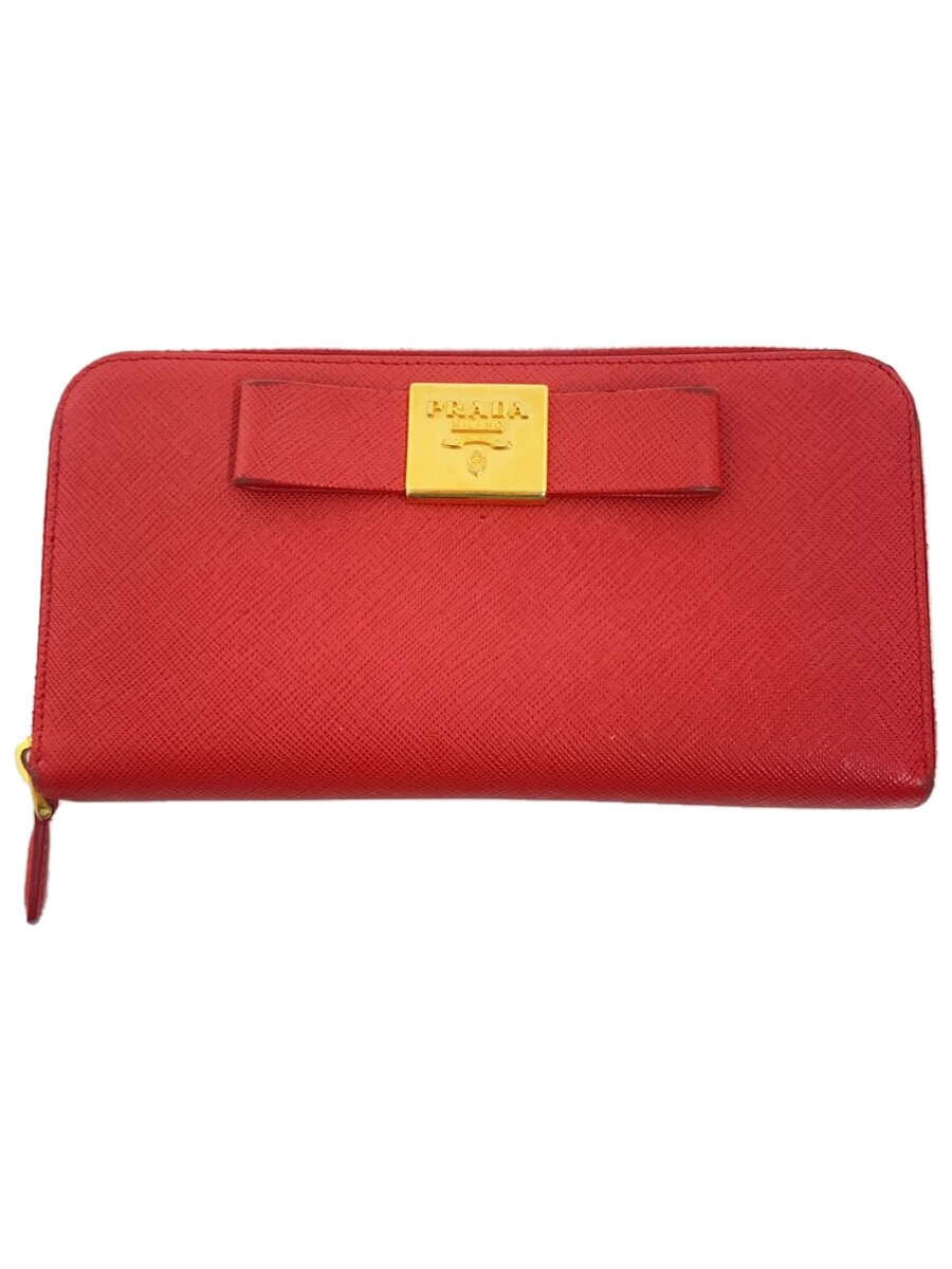 Rakuten - 【中古】PRADA◆長サイフ/牛革/RED/レディース【服飾雑貨他】