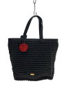 【中古】BLUE LABEL CRESTBRIDGE◆ハンドバッグ/ペーパーヤーン/BLK【バッグ】(4)
