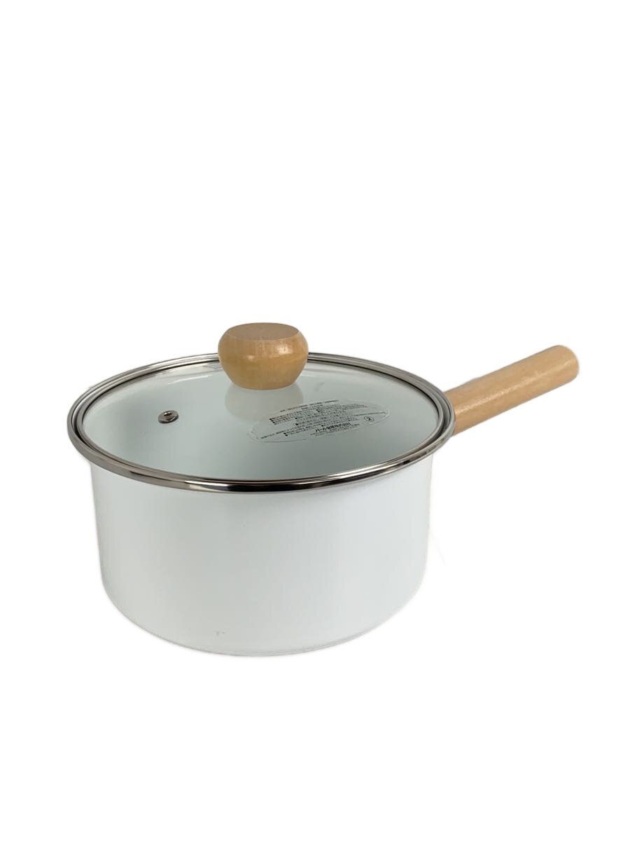【中古】パール金属◆ホーロー深型片手鍋/サイズ:18cm/ホワイト/HC-862【キッチン用品】