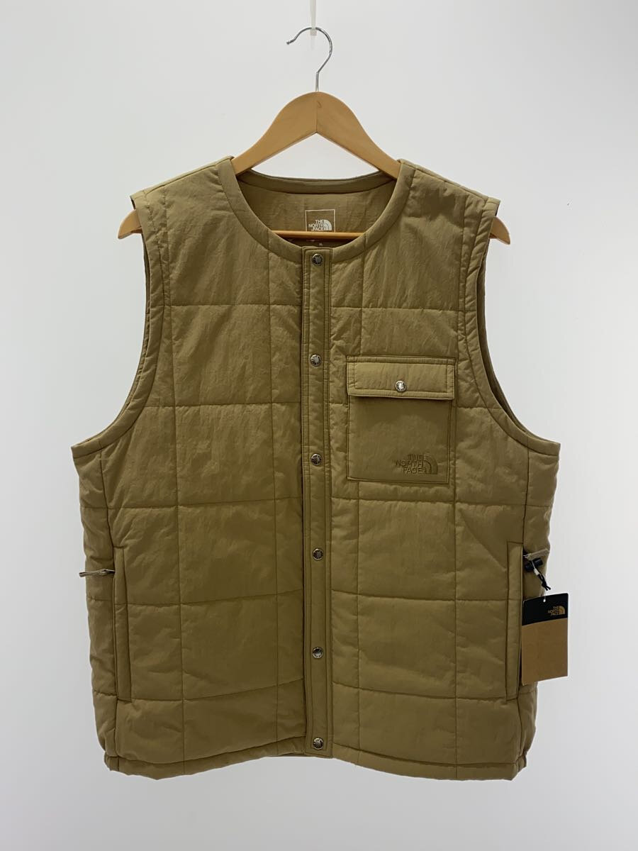 【中古】THE NORTH FACE◆MEADOW WARM VEST_メドウウォームベスト/XL/ポリエステル/BEG【メンズウェア】