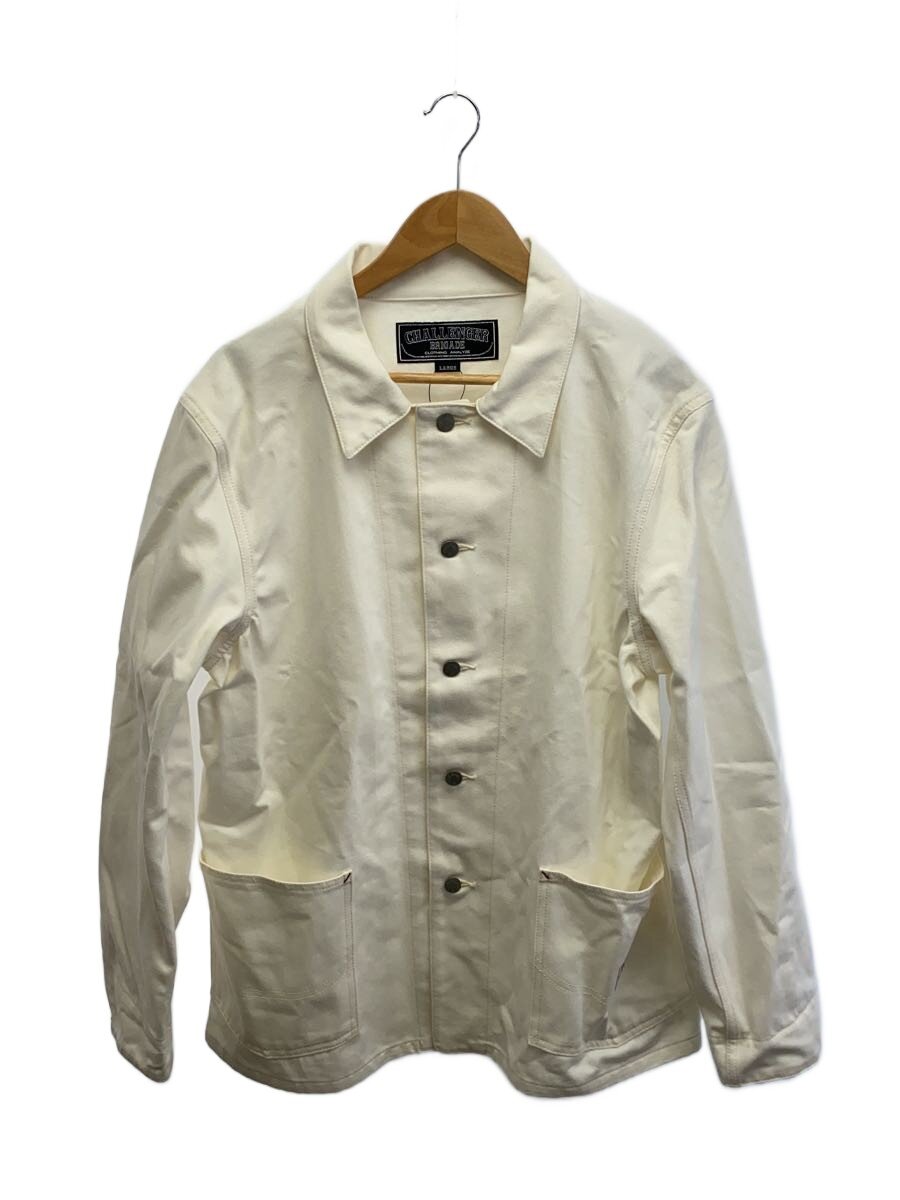 【中古】CHALLENGER◆24SS/DENIM COVER ALL/カバーオール/L/デニム/WHT/無地/CLG-JK024-002【メンズウェア】