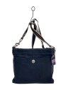 【中古】COACH◆ショルダーバッグ/ナイロン/BLK/無地/F13329【バッグ】