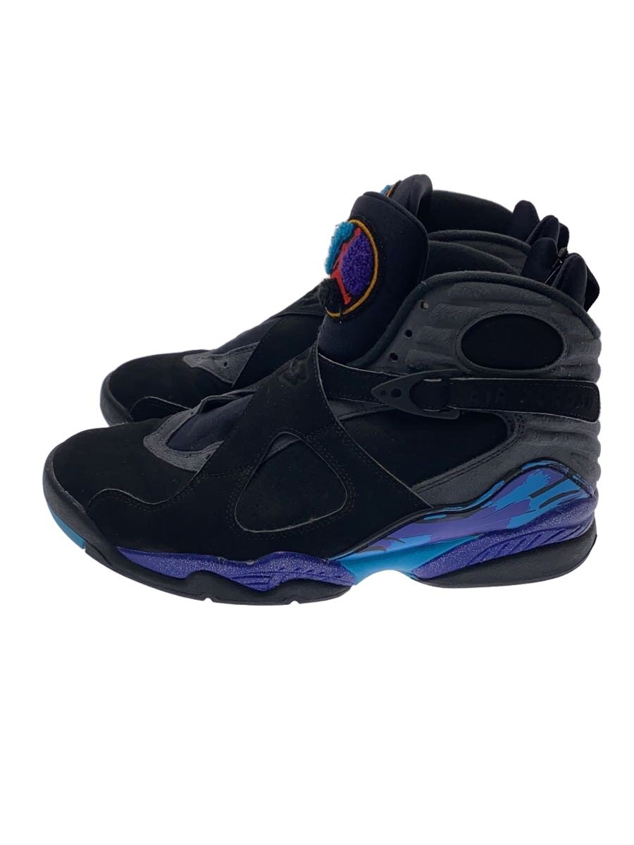 NIKE◆AIR JORDAN 8 RETRO/エアジョーダンレトロ/ブラック/305381-025/27cm/BLK/レサ
