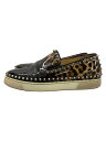 【中古】Christian Louboutin◆ローカットスニーカー/37.5/BLK/エナメル/レオパード/スリッポン【シューズ】(4)