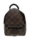 【中古】LOUIS VUITTON◆パームスプリングス・バックパックMINI_モノグラム・マカサー_BRW/PVC/BRW/総柄【バッグ】